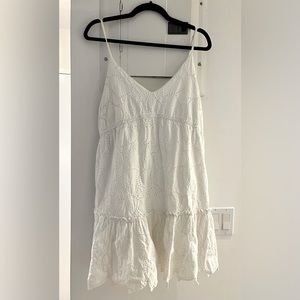 White patterned mini dress